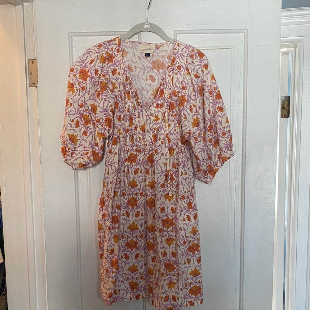 Universal Thread Floral Mini Dress - Orange and White